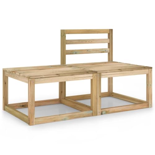 SDWEHO7 2er-Set Outdoor Sitzgruppe Balkon Lounge Möbel Outdoor Gartensofa Gartenmöbel Set Kiefernholz Grün Imprägniert von SDWEHO7