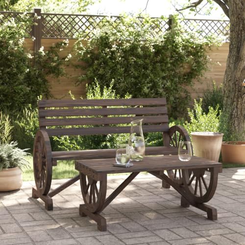 SDWEHO7 2er-Set Outdoor Sitzgruppe Balkon Lounge Möbel Outdoor Gartensofa Gartenmöbel Set Massivholz Tanne von SDWEHO7