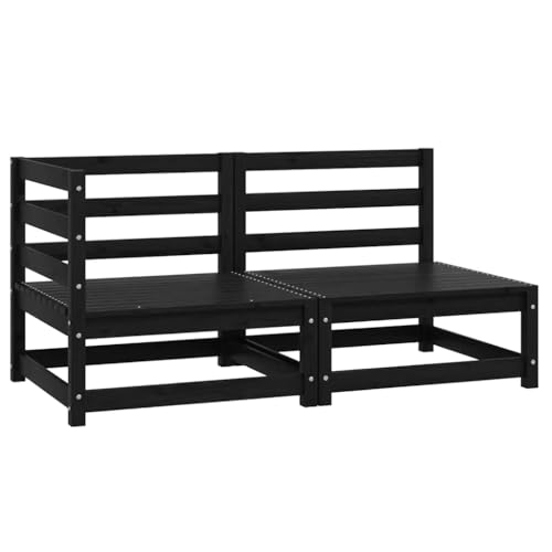 SDWEHO7 2er-Set Outdoor Sitzgruppe Balkon Lounge Möbel Outdoor Gartensofa Gartenmöbel Set Schwarz Massivholz Kiefer SDWEHO7 2er-Set Outdoor Sitzgruppe Balkon Lounge Möbel Outdoor Gartensofa Gartenmöbel Set Schwarz Massivholz Kiefer von SDWEHO7