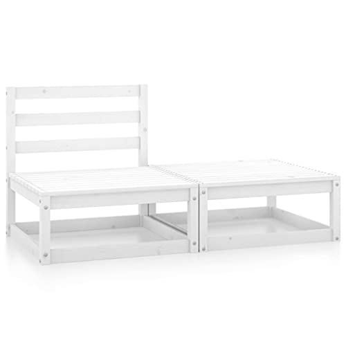 SDWEHO7 2er-Set Outdoor Sitzgruppe Balkon Lounge Möbel Outdoor Gartensofa Gartenmöbel Set Weiß Kiefer Massivholz SDWEHO7 2er-Set Outdoor Sitzgruppe Balkon Lounge Möbel Outdoor Gartensofa Gartenmöbel Set Weiß Kiefer Massivholz von SDWEHO7