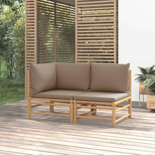 SDWEHO7 2er-Set Outdoor Sitzgruppe Balkon Lounge Möbel Outdoor Gartensofa Gartenmöbel Set mit Auflagen Bambus SDWEHO7 2er-Set Outdoor Sitzgruppe Balkon Lounge Möbel Outdoor Gartensofa Gartenmöbel Set mit Auflagen Bambus von SDWEHO7