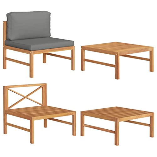 SDWEHO7 2er-Set Outdoor Sitzgruppe Balkon Lounge Möbel Outdoor Gartensofa Gartenmöbel Set mit Auflagen Teakholz von SDWEHO7