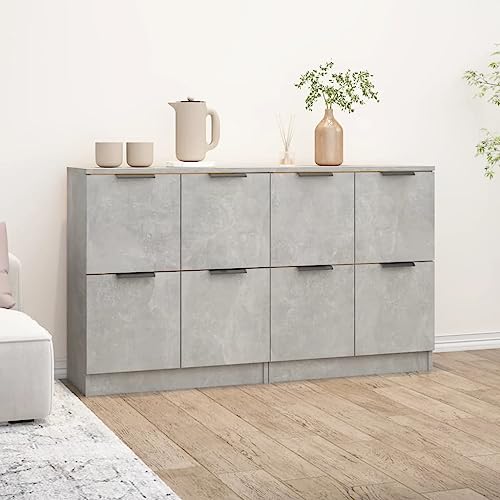2er Set Sideboards, Beistellschrank mit Stauraum, Flurschrank Aufbewahrungsschrank für Schlafzimmer Wohnzimmer, Betongrau 60x30x70 cm Holzwerkstoff 2er Set Sideboards, Beistellschrank mit Stauraum, Flurschrank Aufbewahrungsschrank für Schlafzimmer Wohnzimmer, Betongrau 60x30x70 cm Holzwerkstoff von SDWEHO7