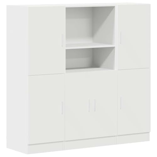 SDWEHO7 3-TLG Küchenschrank-Set, Schließfächer für Flur, Wohnzimmer, Schlafzimmer, Büro, Robust und langlebig, 133 x 41.5 x 131.5 cm Weiß Holzwerkstoff SDWEHO7 3-TLG Küchenschrank-Set, Schließfächer für Flur, Wohnzimmer, Schlafzimmer, Büro, Robust und langlebig, 133 x 41.5 x 131.5 cm Weiß Holzwerkstoff von SDWEHO7