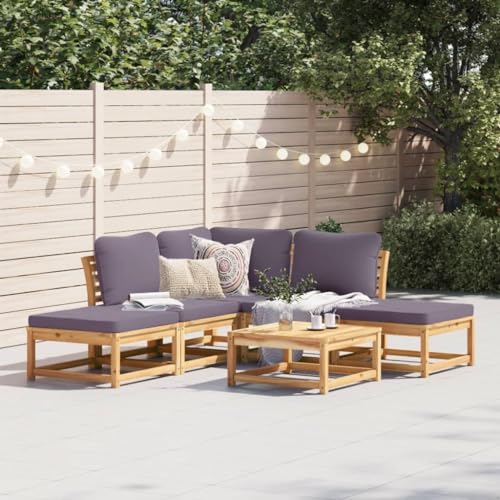 SDWEHO7 6er-Set Gartenmöbel, Outdoor Sitzgruppe mit Auflagen & Gartentisch, Balkonmöbel Balkonset Terrassenmöbel Garten Lounge Set Massivholz Akazie SDWEHO7 6er-Set Gartenmöbel, Outdoor Sitzgruppe mit Auflagen & Gartentisch, Balkonmöbel Balkonset Terrassenmöbel Garten Lounge Set Massivholz Akazie von SDWEHO7