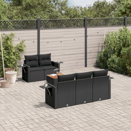 SDWEHO7 6er-Set Gartenmöbel, Outdoor Sitzgruppe mit Auflagen & Gartentisch, Balkonmöbel Balkonset Terrassenmöbel Garten Lounge Set Schwarz Poly Rattan SDWEHO7 6er-Set Gartenmöbel, Outdoor Sitzgruppe mit Auflagen & Gartentisch, Balkonmöbel Balkonset Terrassenmöbel Garten Lounge Set Schwarz Poly Rattan von SDWEHO7