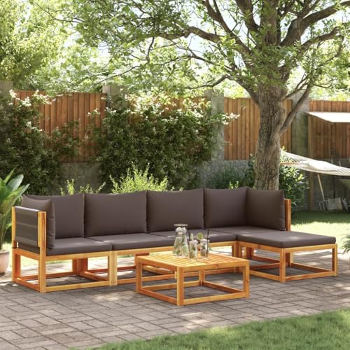 SDWEHO7 6er-Set Gartenmöbel, Outdoor Sitzgruppe mit Auflagen & Tisch, Balkonmöbel Balkonset Terrassenmöbel Garten Lounge Set für Terrasse Balkon, Massivholz Akazie SDWEHO7 6er-Set Gartenmöbel, Outdoor Sitzgruppe mit Auflagen & Tisch, Balkonmöbel Balkonset Terrassenmöbel Garten Lounge Set für Terrasse Balkon, Massivholz Akazie von SDWEHO7