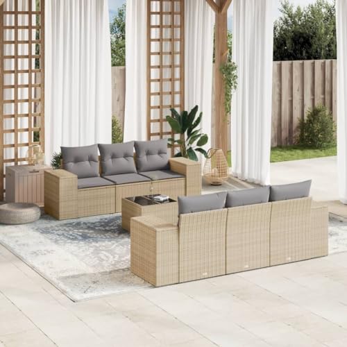 7er-Set Gartenmöbel, Outdoor Sitzgruppe mit Auflagen & Gartentisch, Balkonmöbel Balkonset Terrassenmöbel Garten Lounge Set Beige Poly Rattan 7er-Set Gartenmöbel, Outdoor Sitzgruppe mit Auflagen & Gartentisch, Balkonmöbel Balkonset Terrassenmöbel Garten Lounge Set Beige Poly Rattan von SDWEHO7