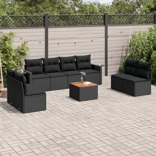 SDWEHO7 9er-Set Gartenmöbel, Outdoor Sitzgruppe mit Auflagen & Tisch, Balkonmöbel Balkonset Terrassenmöbel Garten Lounge Set, Schwarz Poly Rattan SDWEHO7 9er-Set Gartenmöbel, Outdoor Sitzgruppe mit Auflagen & Tisch, Balkonmöbel Balkonset Terrassenmöbel Garten Lounge Set, Schwarz Poly Rattan von SDWEHO7