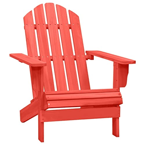 SDWEHO7 Adirondack-Gartenstuhl, Gemütliche Gartenliege, Outdoor Stuhl für Garten, Pool, Balkon & Terrasse, Robust und langlebig, 69,5 x 86,5 x 89,5 cm Massivholz Tanne Rot von SDWEHO7