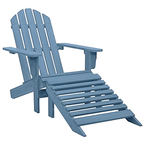 SDWEHO7 Adirondack-Gartenstuhl mit Fußteil, Gemütliche Gartenliege, Outdoor Stuhl für Garten, Pool, Balkon & Terrasse, Robust und langlebig, 70 x 147,5 x 88,5 cm Massivholz Tanne Blau von SDWEHO7