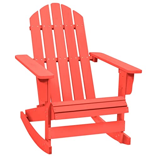 SDWEHO7 Adirondack-Schaukelstuhl, Gemütliche Gartenliege, Outdoor Stuhl für Garten, Pool, Balkon & Terrasse, Robust und langlebig, 70 x 91,5 x 92 cm Massivholz Tanne Rot von SDWEHO7