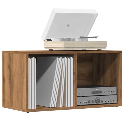 SDWEHO7 Aufbewahrungstruhe mit 2 offene Fächer, Lagerschrank für Wohnzimmer, Schlafzimmer, Büro, Einfach zu montieren, 69,5 x 34 x 36 cm Artisan-Eiche Holzwerkstoff von SDWEHO7