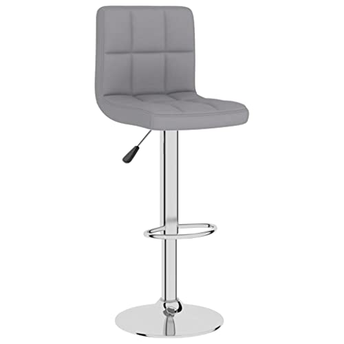 SDWEHO7 Barhocker, Höhenverstellbare Drehbare Barstühl, Küchenstühle mit Rückenlehne und Fußstütze für Esszimmer, Tresen, 40 x 47 x (90-111) cm Hellgrau Stoff von SDWEHO7