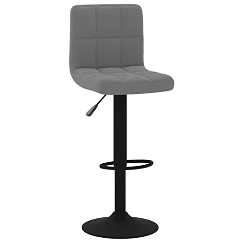 SDWEHO7 Barhocker, Höhenverstellbare Drehbare Barstühl, Küchenstühle mit Rückenlehne und Fußstütze für Esszimmer, Tresen, 40x47x(90-111) cm Dunkelgrau Samt von SDWEHO7