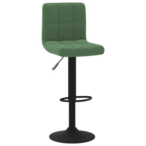 SDWEHO7 Barhocker, Höhenverstellbare Drehbare Barstühl, Küchenstühle mit Rückenlehne und Fußstütze für Esszimmer, Tresen, 40x47x(90-111) cm Dunkelgrün Samt von SDWEHO7