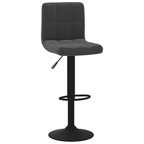 SDWEHO7 Barhocker, Höhenverstellbare Drehbare Barstühl, Küchenstühle mit Rückenlehne und Fußstütze für Esszimmer, Tresen, 40x47x(90-111) cm Schwarz Samt von SDWEHO7