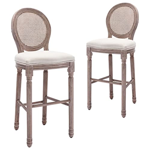 SDWEHO7 Barhocker 2 STK, Gepolsterter Stuhl, Loungesessel mit Rückenlehne & Fußstütze für Esszimmer, Küche, Bistro, Robust und langlebig, 48x52x123 cm Weiß Leinen SDWEHO7 Barhocker 2 STK, Gepolsterter Stuhl, Loungesessel mit Rückenlehne & Fußstütze für Esszimmer, Küche, Bistro, Robust und langlebig, 48x52x123 cm Weiß Leinen von SDWEHO7