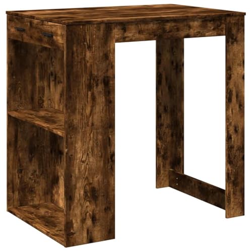 SDWEHO7 Bartisch mit Schublade und 2 offenen Fächern, Rechteckiger, Kaffeebartisch für Kleine Küchen und Restaurants, Räuchereiche 102x70x103,5 cm Holzwerkstoff SDWEHO7 Bartisch mit Schublade und 2 offenen Fächern, Rechteckiger, Kaffeebartisch für Kleine Küchen und Restaurants, Räuchereiche 102x70x103,5 cm Holzwerkstoff von SDWEHO7