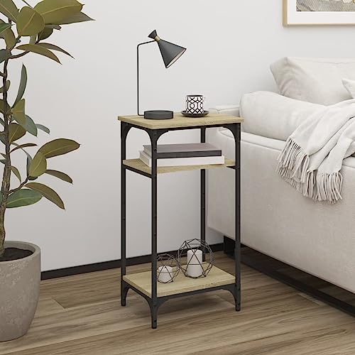 SDWEHO7 Beistelltisch, Nachttisch mit 3 Ablage, Sofatisch, Nachtschrank, Schlafzimmer, Wohnzimmer, Küche, Sonoma-Eiche 40x30x75 cm Holzwerkstoff von SDWEHO7