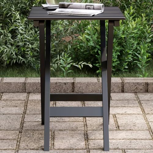 SDWEHO7 Beistelltisch Klappbar Wetterfest Klein Outdoor Tisch Gartentisch Balkontisch Gartenmöbel Schwarz Massivholz Pappel von SDWEHO7