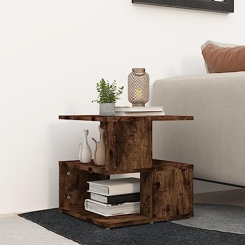 SDWEHO7 Beistelltisch Mit 2 Ablagen, Couchtisch, Sofatisch, Wohnzimmer, Schlafzimmer, Räuchereiche 40x40x40 cm Holzwerkstoff SDWEHO7 Beistelltisch Mit 2 Ablagen, Couchtisch, Sofatisch, Wohnzimmer, Schlafzimmer, Räuchereiche 40x40x40 cm Holzwerkstoff von SDWEHO7