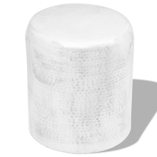 SDWEHO7 Beistelltisch Silber Aluminium poliert Handmade Sitzhocker Couchtisch Sofatisch, 36 x 47 cm von SDWEHO7