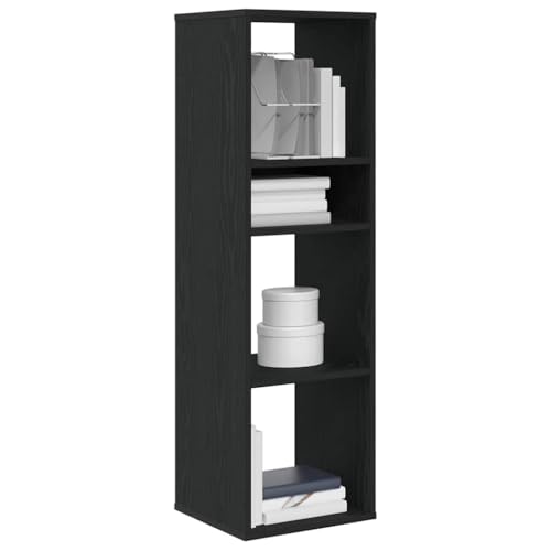 SDWEHO7 Bücherregal, Regal mit 4 Ebenen, Bücherschrank, Standregal Aufbewahrungsregal für Wohnzimmer, Büro, Arbeitszimmer, Schwarz 34x31x112 cm Holzwerkstoff von SDWEHO7