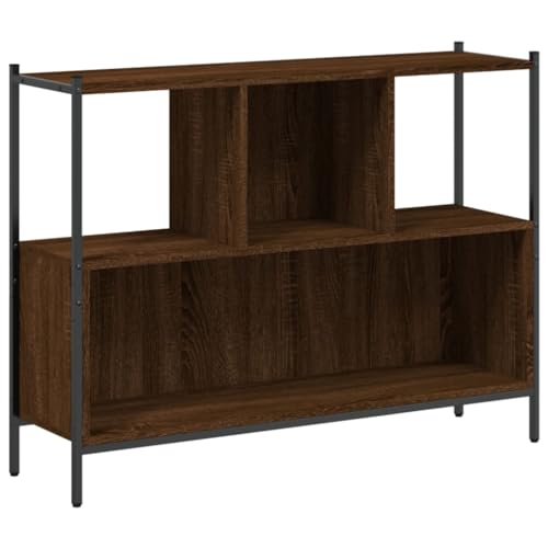 Bücherschrank Wohnzimmer Regal Bodenstehendes Bücherregal Standregal Büroregal, Braun Eichen-Optik 102x28x77,5 cm Holzwerkstoff von SDWEHO7
