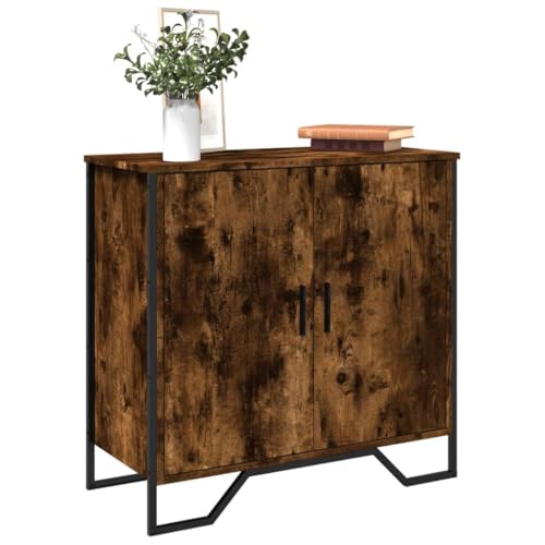 Buffet Sideboard mit 2 Fächern, Modernes Beistellschrank Flurschrank Aufbewahrungsschrank für Schlafzimmer Wohnzimmer, Räuchereiche 78x35,5x74,5 cm Holzwerkstoff von SDWEHO7