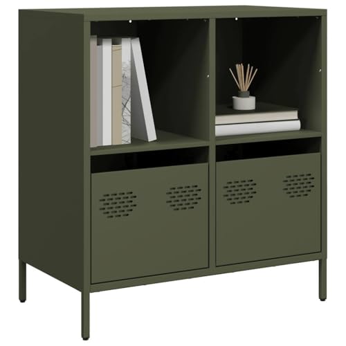 Buffet Sideboard mit 2 Schubladen und 2 Fächern, Modernes Beistellschrank Flurschrank Aufbewahrungsschrank für Schlafzimmer Wohnzimmer, Olivgrün 68x39x73,5 cm Kaltgewalzter Stahl Buffet Sideboard mit 2 Schubladen und 2 Fächern, Modernes Beistellschrank Flurschrank Aufbewahrungsschrank für Schlafzimmer Wohnzimmer, Olivgrün 68x39x73,5 cm Kaltgewalzter Stahl von SDWEHO7