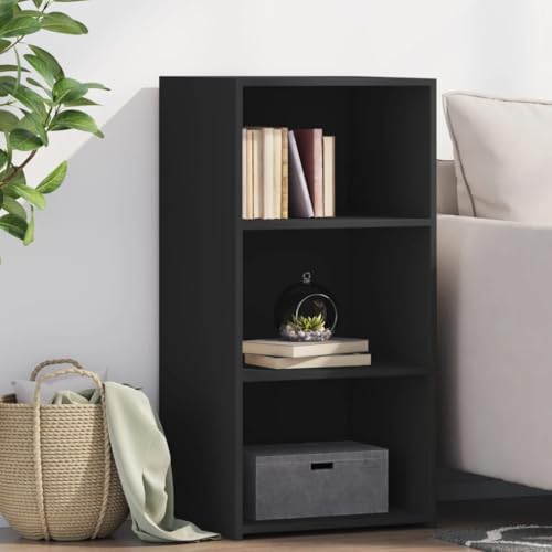 Buffet Sideboard mit 3 Fächern, Modernes Beistellschrank Flurschrank Aufbewahrungsschrank für Schlafzimmer Wohnzimmer, Schwarz 45x41x93 cm Holzwerkstoff von SDWEHO7