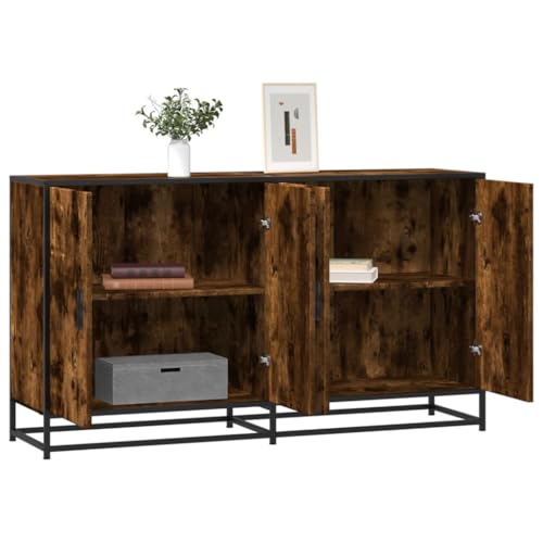 Buffet Sideboard mit 4 Fächern, Modernes Beistellschrank Flurschrank Aufbewahrungsschrank für Schlafzimmer Wohnzimmer, Räuchereiche 134x35x76 cm Holzwerkstoff Buffet Sideboard mit 4 Fächern, Modernes Beistellschrank Flurschrank Aufbewahrungsschrank für Schlafzimmer Wohnzimmer, Räuchereiche 134x35x76 cm Holzwerkstoff von SDWEHO7