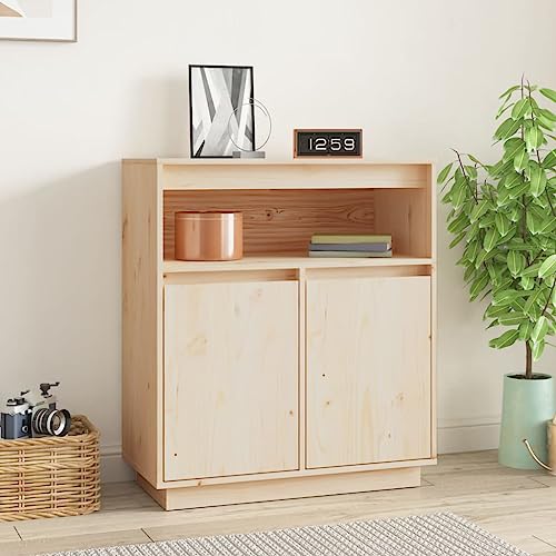 Buffet Sideboard mit 5 Fächern, Beistellschrank Holz Flurschrank Aufbewahrungsschrank für Schlafzimmer Wohnzimmer, 70x34x80 cm Massivholz Kiefer von SDWEHO7