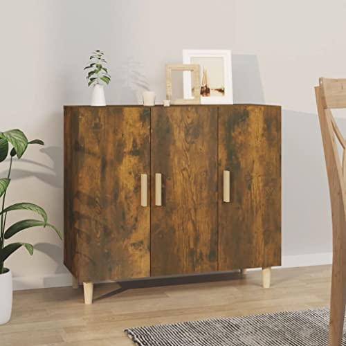 Buffet Sideboard mit Stauraum, Beistellschrank Flurschrank Aufbewahrungsschrank für Schlafzimmer Wohnzimmer, Räuchereiche 90x34x80 cm Holzwerkstoff Buffet Sideboard mit Stauraum, Beistellschrank Flurschrank Aufbewahrungsschrank für Schlafzimmer Wohnzimmer, Räuchereiche 90x34x80 cm Holzwerkstoff von SDWEHO7