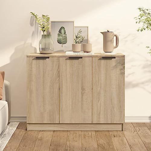 SDWEHO7 Buffet Sideboard mit Stauraum, Beistellschrank Flurschrank Aufbewahrungsschrank für Schlafzimmer Wohnzimmer, Sonoma-Eiche 90,5x30x70 cm Holzwerkstoff SDWEHO7 Buffet Sideboard mit Stauraum, Beistellschrank Flurschrank Aufbewahrungsschrank für Schlafzimmer Wohnzimmer, Sonoma-Eiche 90,5x30x70 cm Holzwerkstoff von SDWEHO7