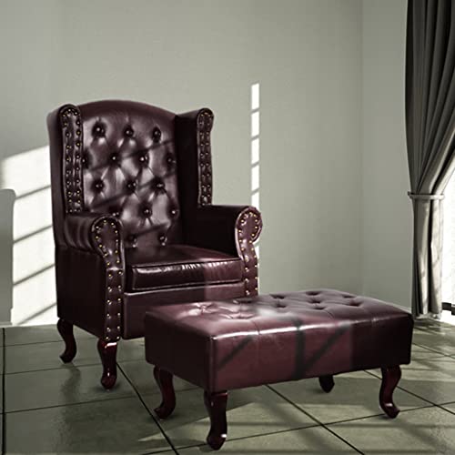 SDWEHO7 Chesterfield-Sessel mit Fußhocker, Freizeit-Stuhl mit Nieten Knopfheftung für Wohnzimmer, Schlafzimmer, Büro, 66x78x111 cm Dunkelbraun Kunstleder SDWEHO7 Chesterfield-Sessel mit Fußhocker, Freizeit-Stuhl mit Nieten Knopfheftung für Wohnzimmer, Schlafzimmer, Büro, 66x78x111 cm Dunkelbraun Kunstleder von SDWEHO7