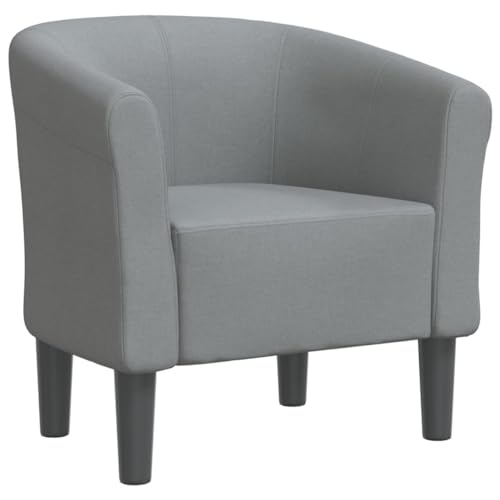 SDWEHO7 Clubsessel, bequemer Polstersessel mit Armlehnen, Loungesessel, Cocktailsessel für Wohnzimmer, Schlafzimmer, Wohnung, 70 x 56 x 68 cm Hellgrau Stoff von SDWEHO7