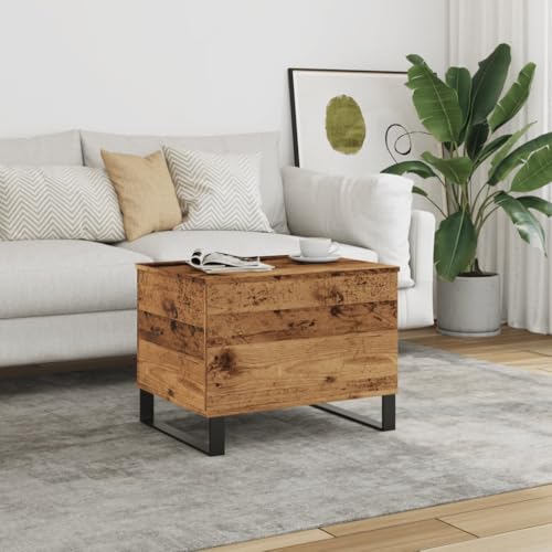 SDWEHO7 Couchtisch Höhenverstellbar mit versteckten Stauraum, Sofatisch Klappbar, für Wohnzimmer, Büro, Schlafzimmer, Altholz-Optik 60x44,5x45 cm Holzwerkstoff von SDWEHO7