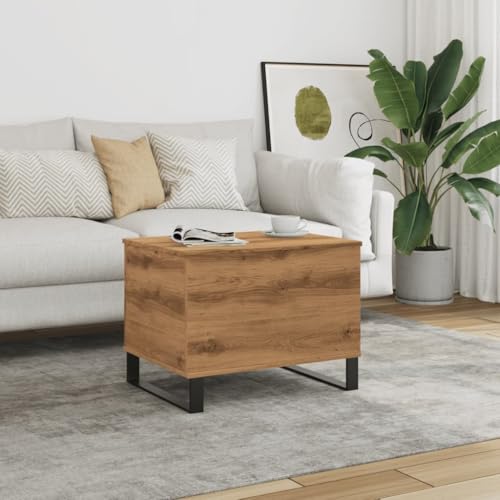 SDWEHO7 Couchtisch Höhenverstellbar mit versteckten Stauraum, Sofatisch Klappbar, für Wohnzimmer, Büro, Schlafzimmer, Artisan-Eiche 60x44,5x45 cm Holzwerkstoff von SDWEHO7