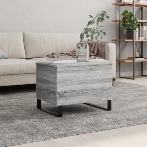 SDWEHO7 Couchtisch Höhenverstellbar mit versteckten Stauraum, Sofatisch Klappbar, für Wohnzimmer, Büro, Schlafzimmer, Grau Sonoma 60x44,5x45 cm Holzwerkstoff von SDWEHO7