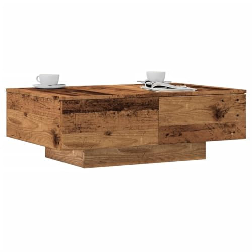 Couchtisch mit 4 Schubladen, Beistelltisch, Nachttisch, Pflanzenständer, Telefonständer für Wohnzimmer, Balkon und Büro, solide und stabil, Altholz-Optik 90x60x31 cm Holzwerkstoff Couchtisch mit 4 Schubladen, Beistelltisch, Nachttisch, Pflanzenständer, Telefonständer für Wohnzimmer, Balkon und Büro, solide und stabil, Altholz-Optik 90x60x31 cm Holzwerkstoff von SDWEHO7
