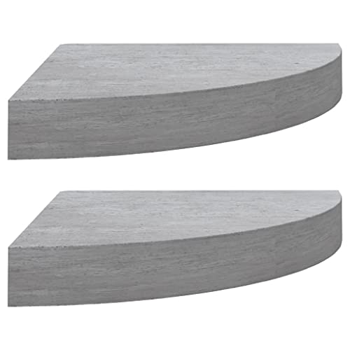 SDWEHO7 Eck-Schweberegale 2er-Set, Kleines Fächerförmigen Eckwandregale für Badezimmer, Wohnzimmer, Schlafzimmer, platzsparend, Betongrau 35x35x3,8 cm MDF SDWEHO7 Eck-Schweberegale 2er-Set, Kleines Fächerförmigen Eckwandregale für Badezimmer, Wohnzimmer, Schlafzimmer, platzsparend, Betongrau 35x35x3,8 cm MDF von SDWEHO7