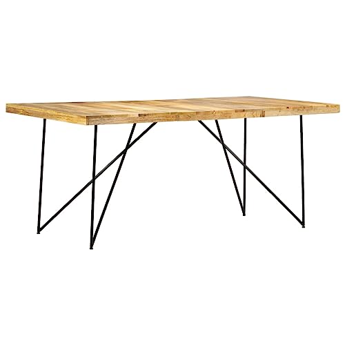 SDWEHO7 Esstisch, Küchentisch für 4-6 Personen, Rechteckiger Tisch für Esszimmer, Küche, Wohnzimmer, Einfach zu montieren, 180 x 90 x 76 cm Mango Massivholz SDWEHO7 Esstisch, Küchentisch für 4-6 Personen, Rechteckiger Tisch für Esszimmer, Küche, Wohnzimmer, Einfach zu montieren, 180 x 90 x 76 cm Mango Massivholz von SDWEHO7