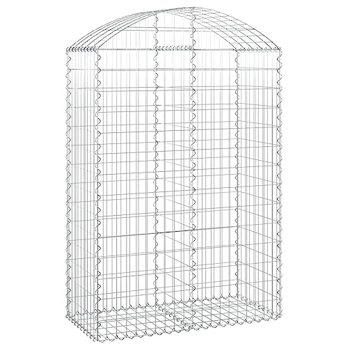 SDWEHO7 Gabione Hochbogen Gabionenwand Steinzaun Steinkorb Drahtkorb Gabionenkörb Gabionen Zaun Säulengabione Steingabionen Gabionensteine, 100x50x140/160 cm Verzinktes Eisen von SDWEHO7