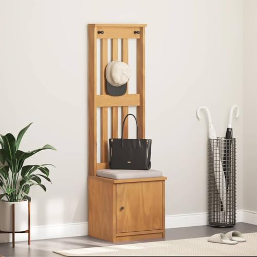 SDWEHO7 Garderobenständer mit 3 Haken und Tür, Schuhwechselbank für Eingang, Wohnzimmer, Robust und langlebig, 45 x 40 x 159.5 cm Massivholz Kiefer SDWEHO7 Garderobenständer mit 3 Haken und Tür, Schuhwechselbank für Eingang, Wohnzimmer, Robust und langlebig, 45 x 40 x 159.5 cm Massivholz Kiefer von SDWEHO7