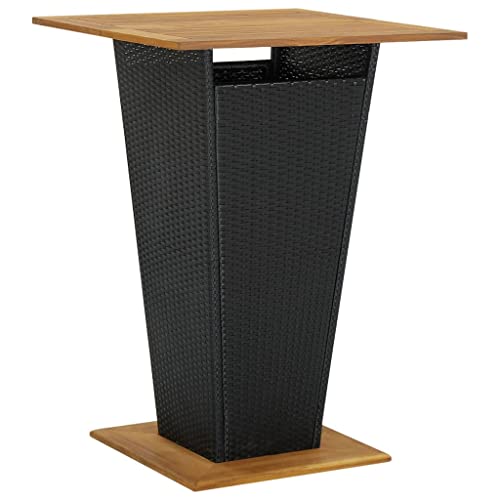SDWEHO7 Garten Bartisch Stehtisch Bistrotisch Multifunktional Gartentisch Gartenmöbel, Schwarz 80x80x110 cm Poly Rattan und Massivholz Akazie SDWEHO7 Garten Bartisch Stehtisch Bistrotisch Multifunktional Gartentisch Gartenmöbel, Schwarz 80x80x110 cm Poly Rattan und Massivholz Akazie von SDWEHO7