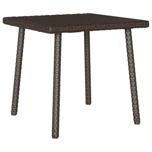 SDWEHO7 Garten Couchtisch Kaffeetisch Outdoor Sofatisch Beistelltisch Gartenmöbel Rechteckig Braun 40x40x37 cm Poly Rattan von SDWEHO7
