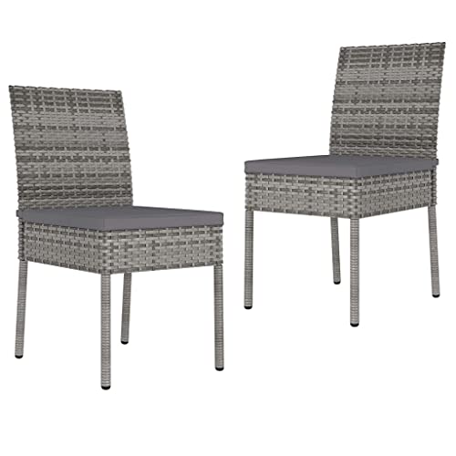 SDWEHO7 Garten-Essstühle 2er Set, Freizeitstuhl, Outdoor Stühle für Balkon, Terrasse, Garten, Gute Witterungsbeständigkeit, 57 x 44 x 88 cm Poly Rattan Grau SDWEHO7 Garten-Essstühle 2er Set, Freizeitstuhl, Outdoor Stühle für Balkon, Terrasse, Garten, Gute Witterungsbeständigkeit, 57 x 44 x 88 cm Poly Rattan Grau von SDWEHO7