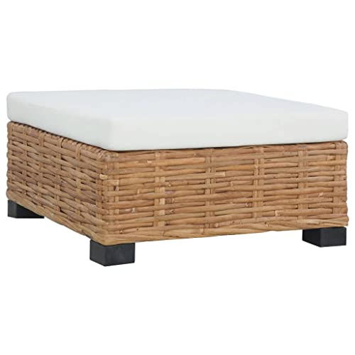 SDWEHO7 Garten Hocker mit Auflage, Outdoor Sitzfläche Balkon Lounge Sitzhocker Fußhocker Fußablage Fußstütze Gartenmöbel, Natürliches Rattan SDWEHO7 Garten Hocker mit Auflage, Outdoor Sitzfläche Balkon Lounge Sitzhocker Fußhocker Fußablage Fußstütze Gartenmöbel, Natürliches Rattan von SDWEHO7